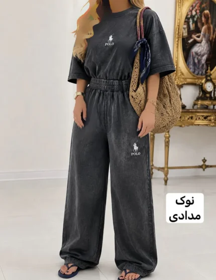 ست پلو باکسی و شلوار بگ جاگرشو