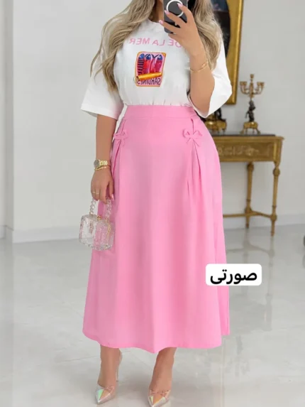 ست تيشرت و دامن پاپیون دار