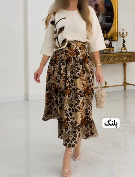 ست بلوز دامن کمرگنی هاوایی