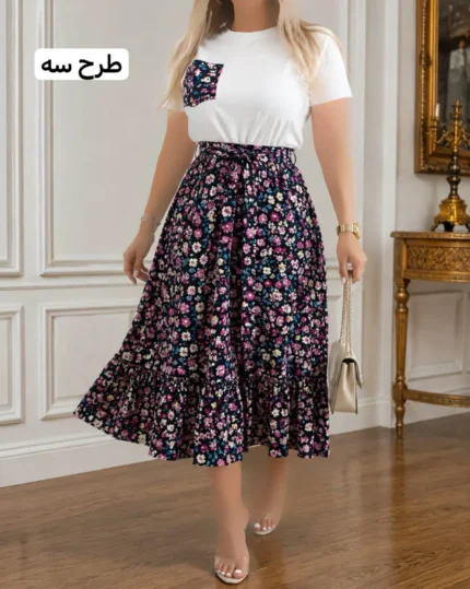 بلوز و دامن تک جیب طرحدار