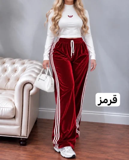 ست کراپ و شلوار مخمل ادیداس